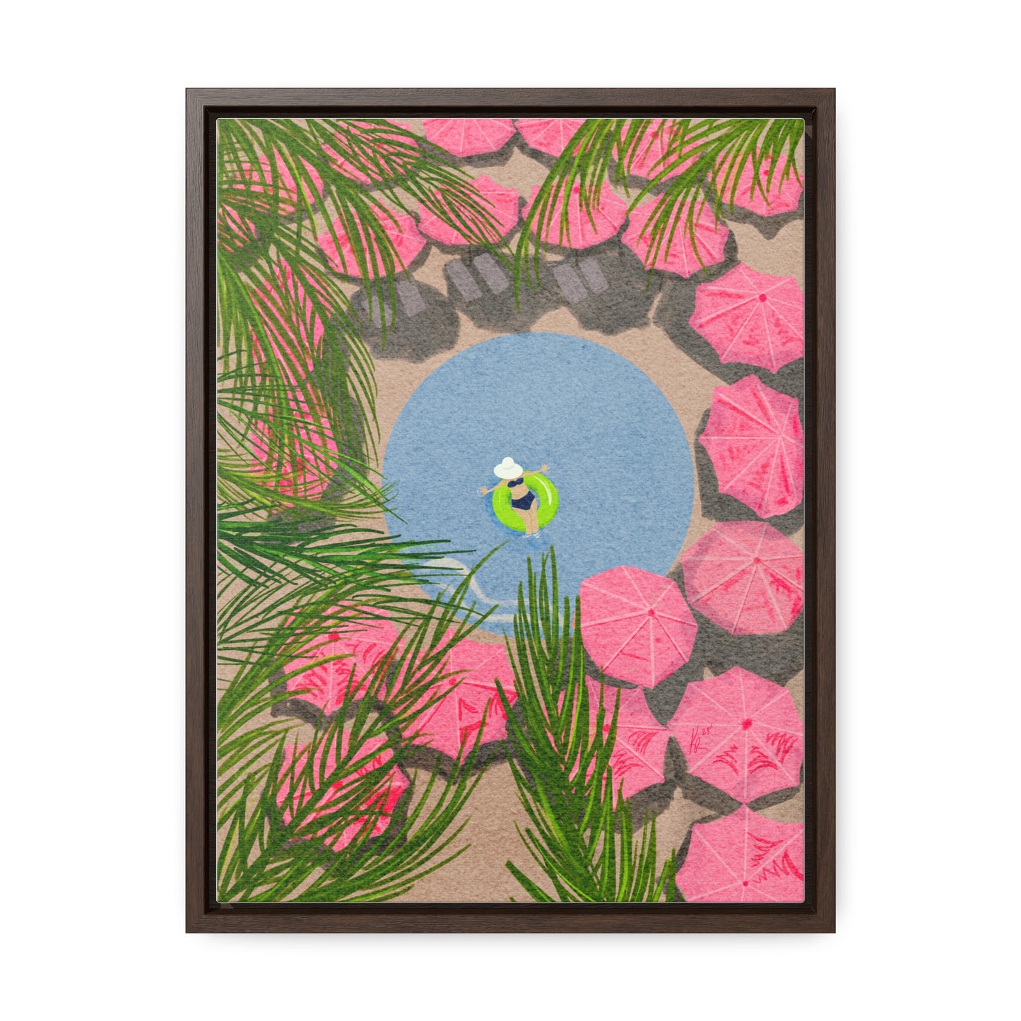 The Royal Hawaiian Pool, wrap canvas print, framed
