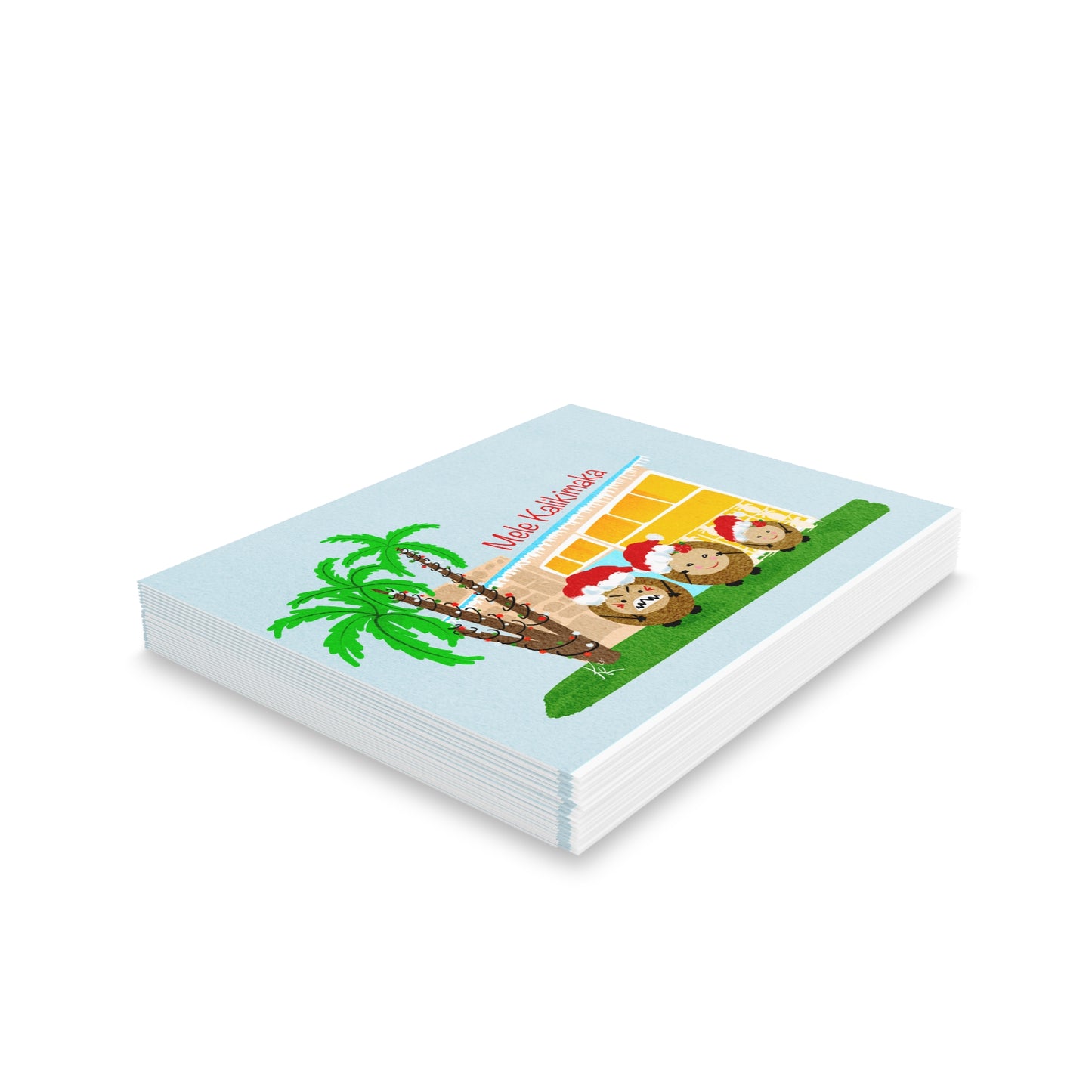 Mele Kalikimaka Coconut Family (daughter) Blank Greeting cards (8, 16, and 24 pcs)