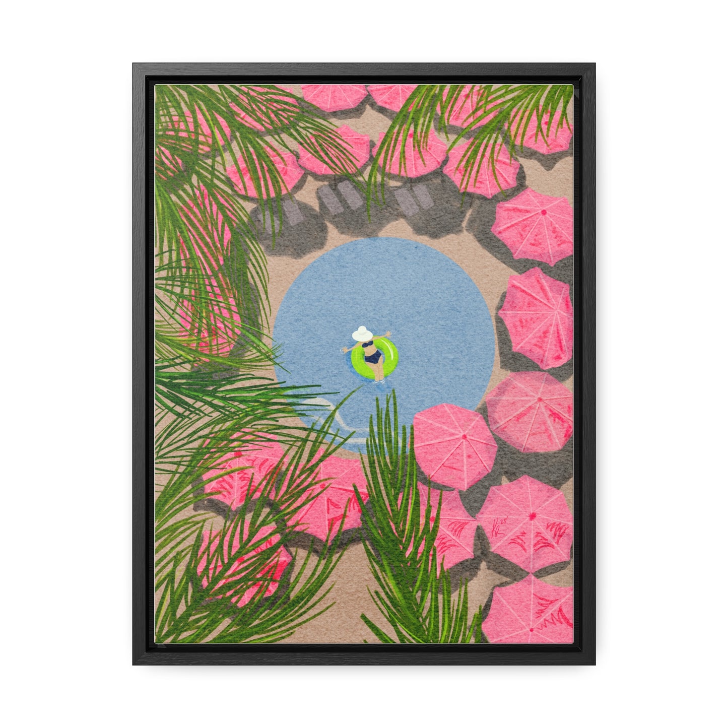 The Royal Hawaiian Pool, wrap canvas print, framed