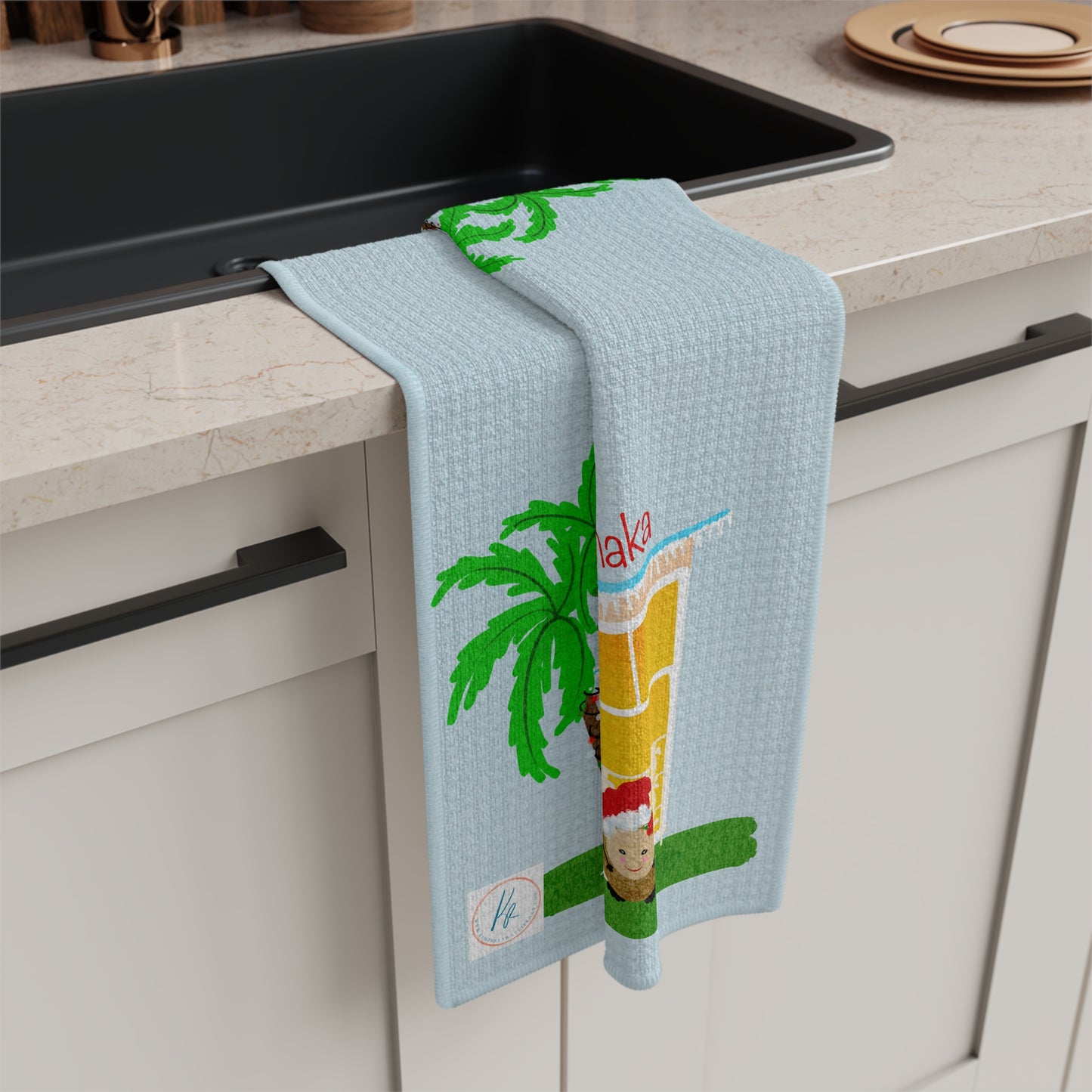 Christmas Coconuts Soft Tea Towel