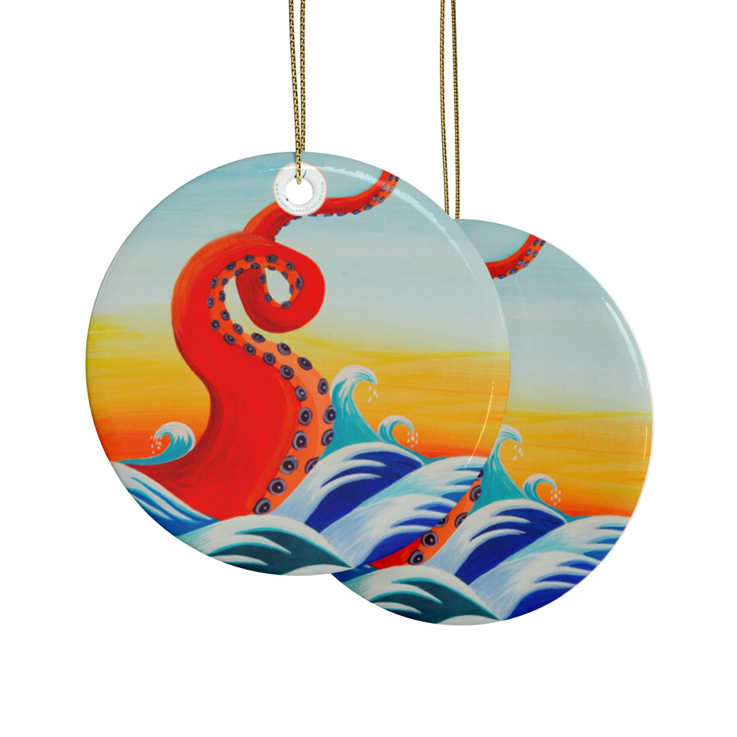 Red Tentacle Ceramic Ornaments (1pcs, 5pcs, 10pcs, 20pcs)