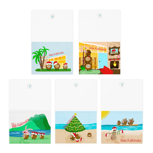 Coconut Family Christmas (5-Pack Blank Greeting Cards)