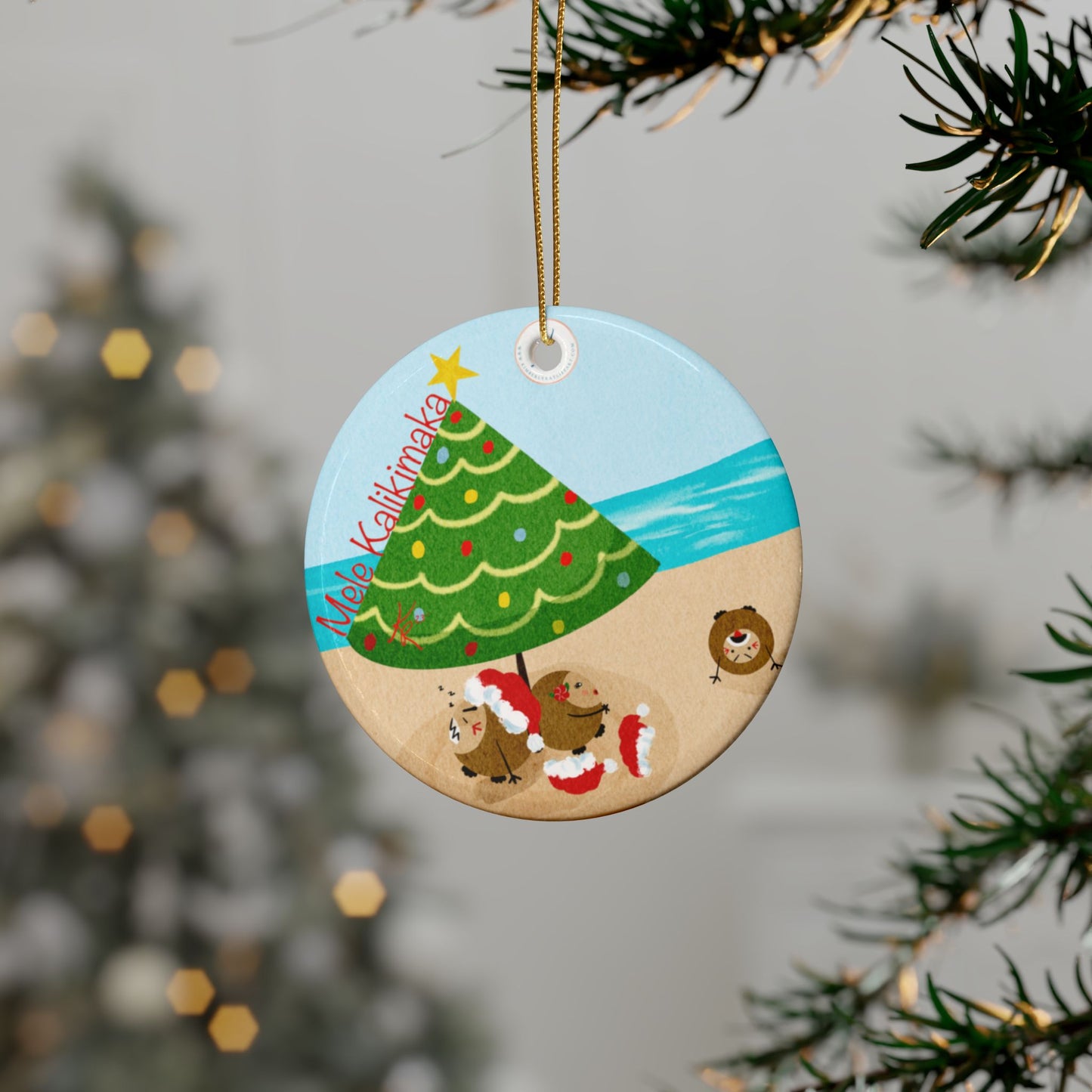 #4 Coconut Family Christmas Ceramic Ornaments (1pcs, 5pcs, 10pcs, 20pcs)