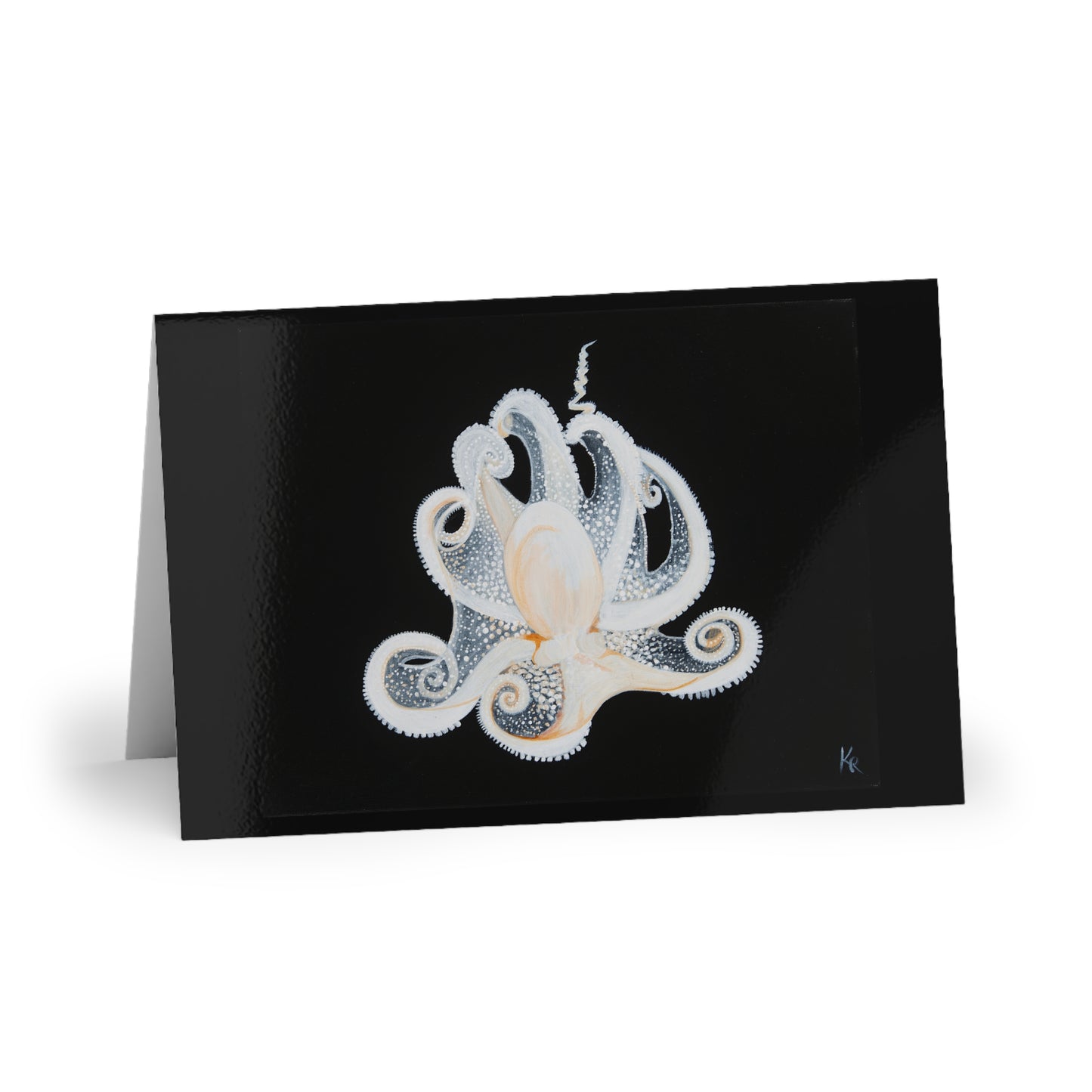 White Octopus Note Cards (1 or 10-pcs)