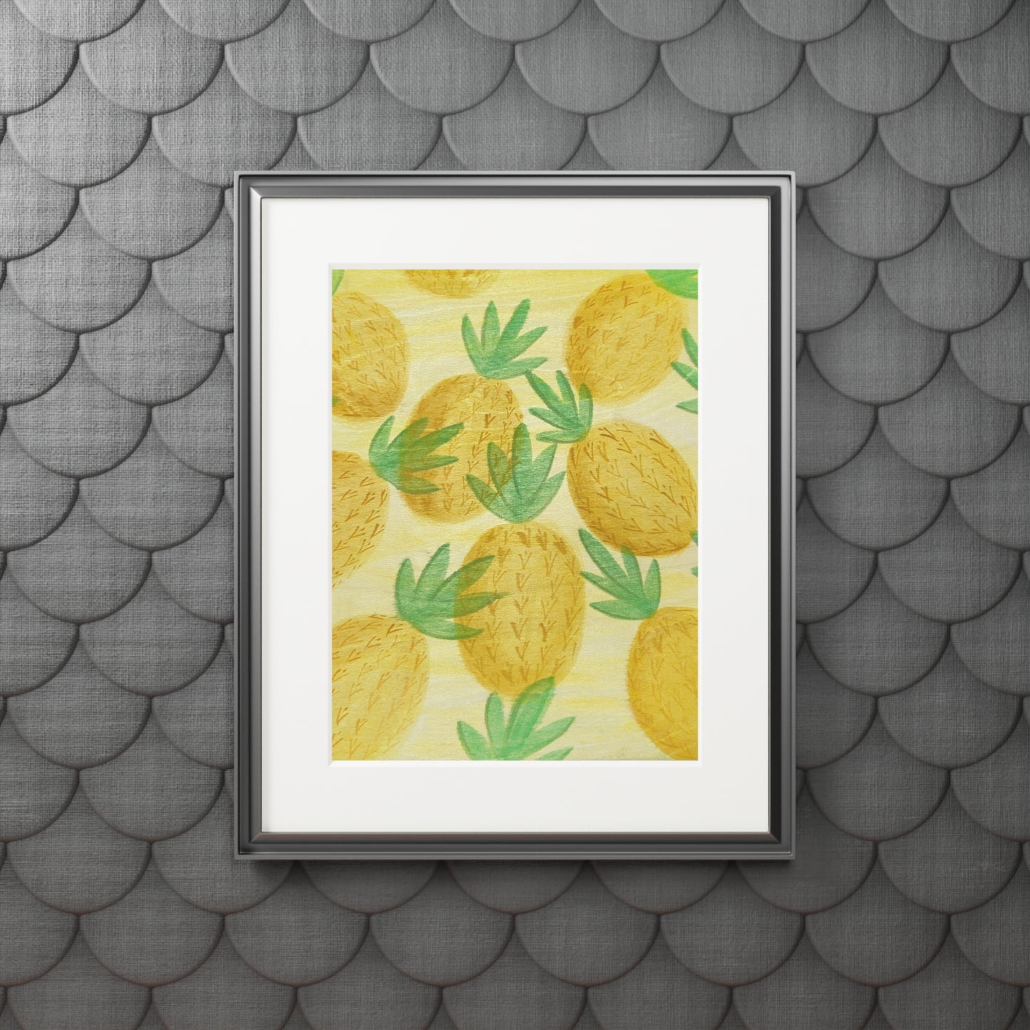 Pineapples matted print