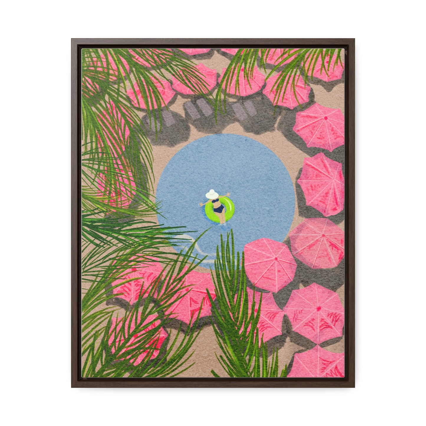 The Royal Hawaiian Pool, wrap canvas print, framed