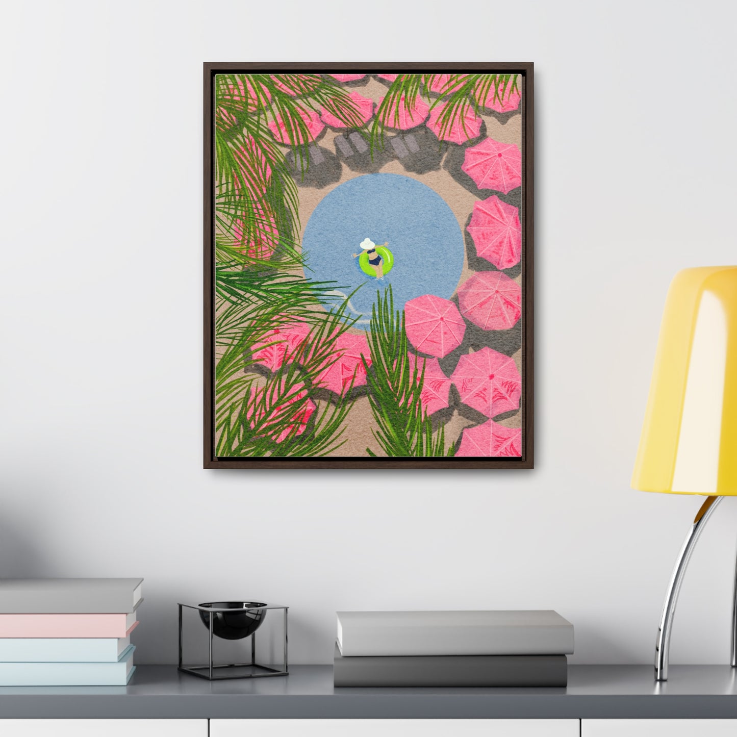 The Royal Hawaiian Pool, wrap canvas print, framed