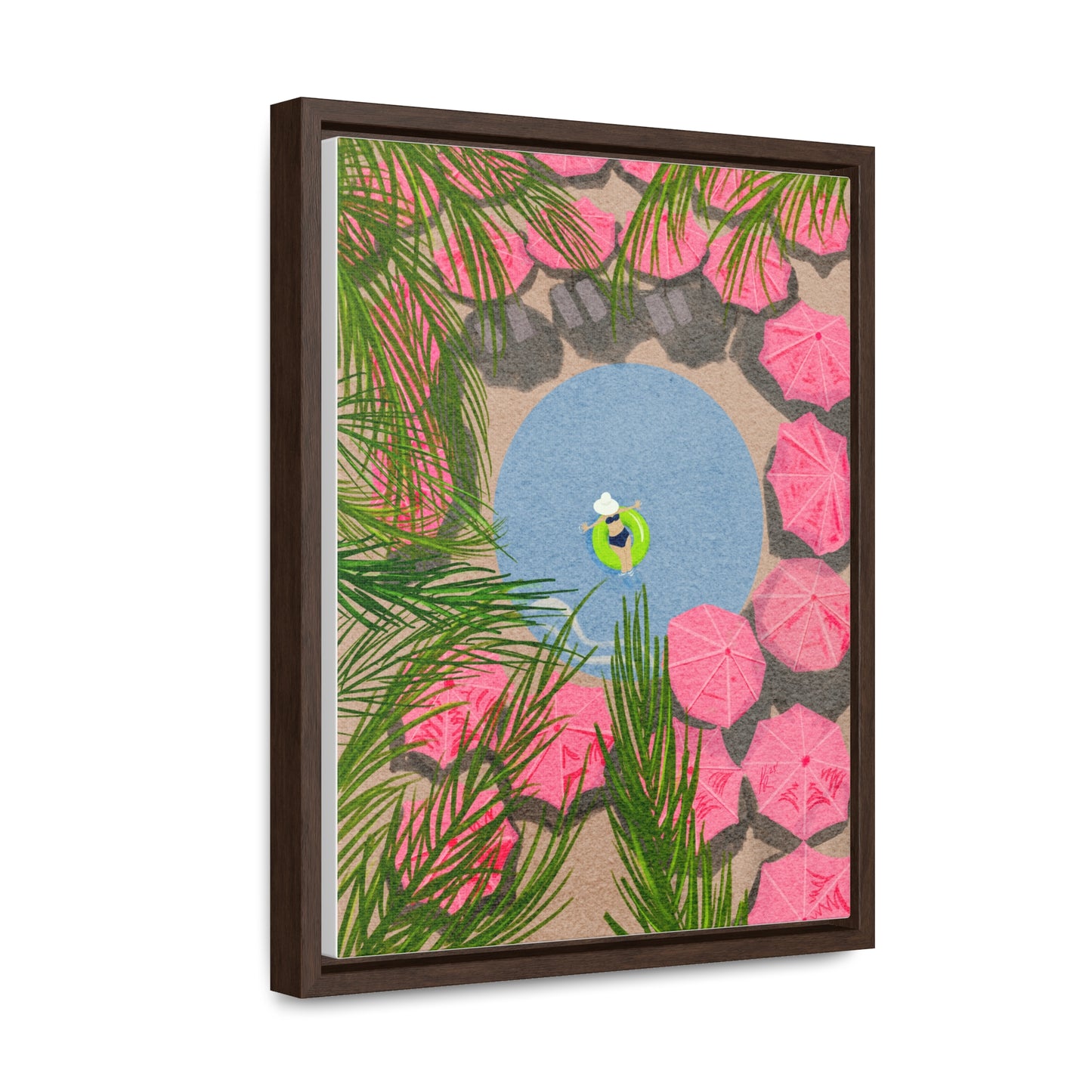 The Royal Hawaiian Pool, wrap canvas print, framed