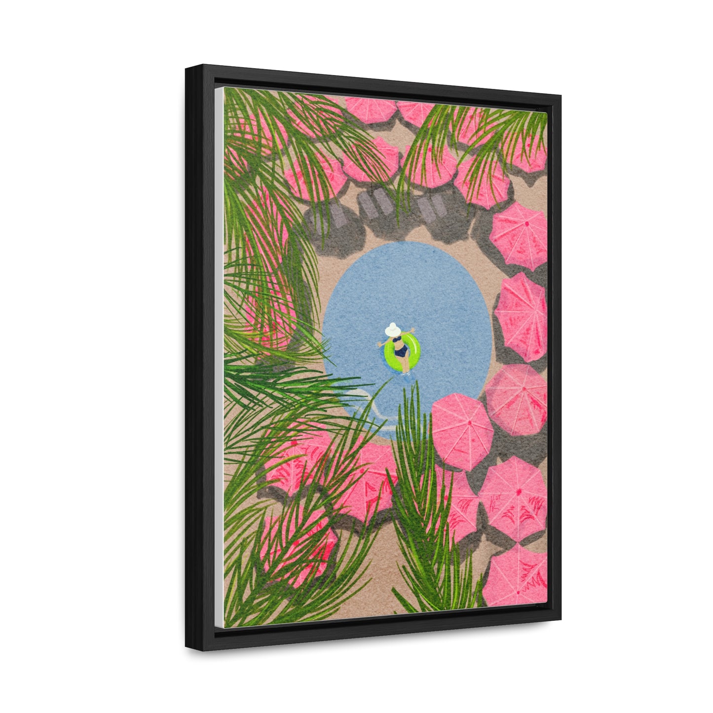 The Royal Hawaiian Pool, wrap canvas print, framed