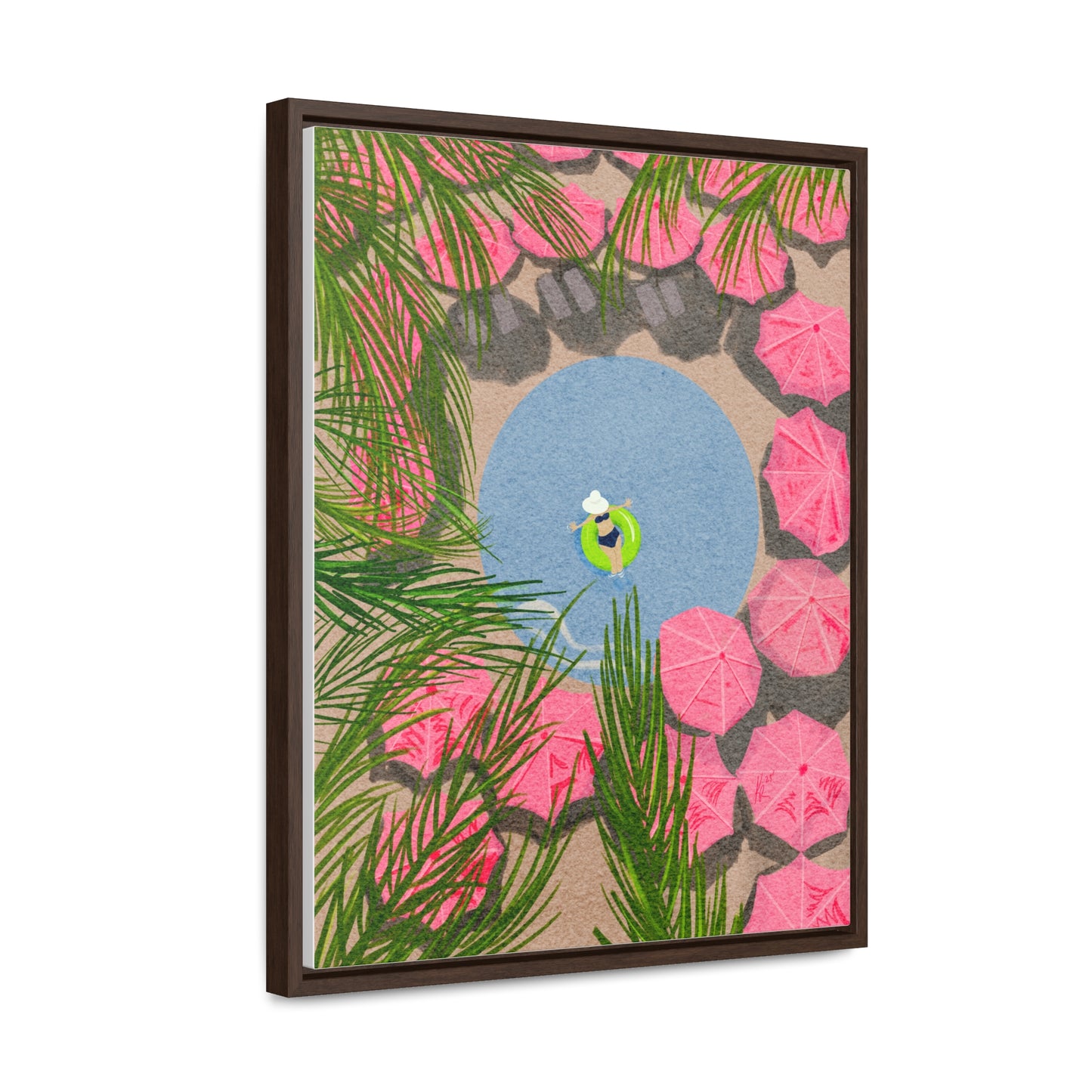 The Royal Hawaiian Pool, wrap canvas print, framed
