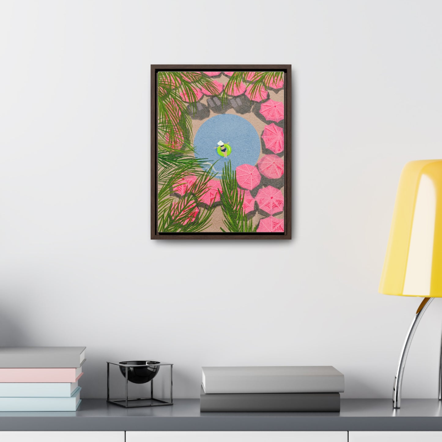 The Royal Hawaiian Pool, wrap canvas print, framed