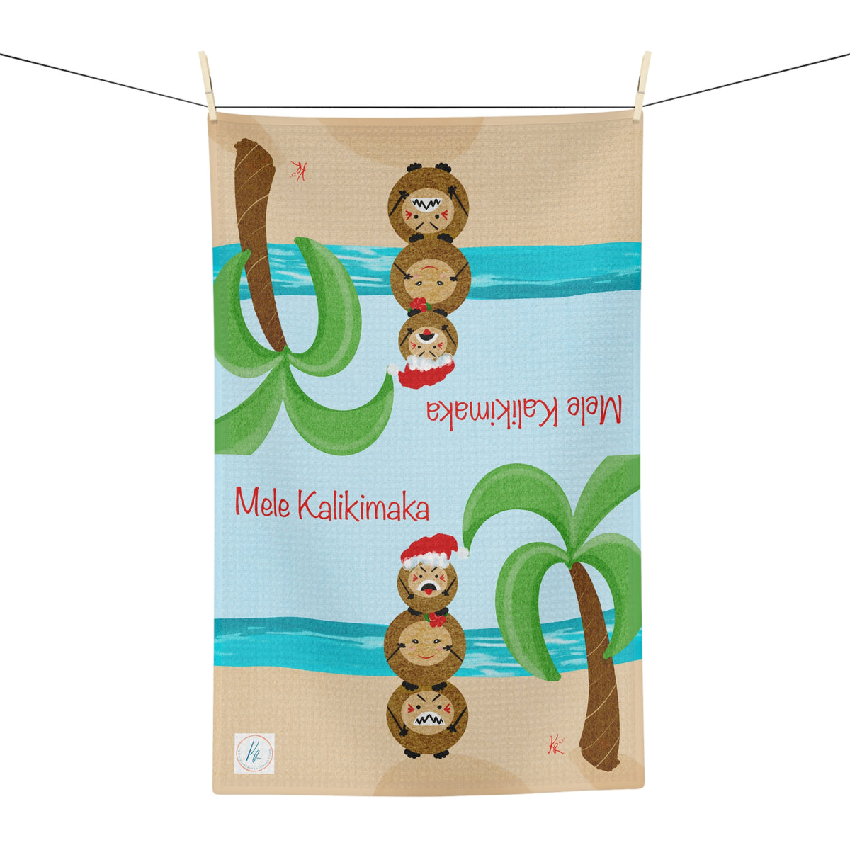 Coconut Family Christmas Palm Soft Tea Towel