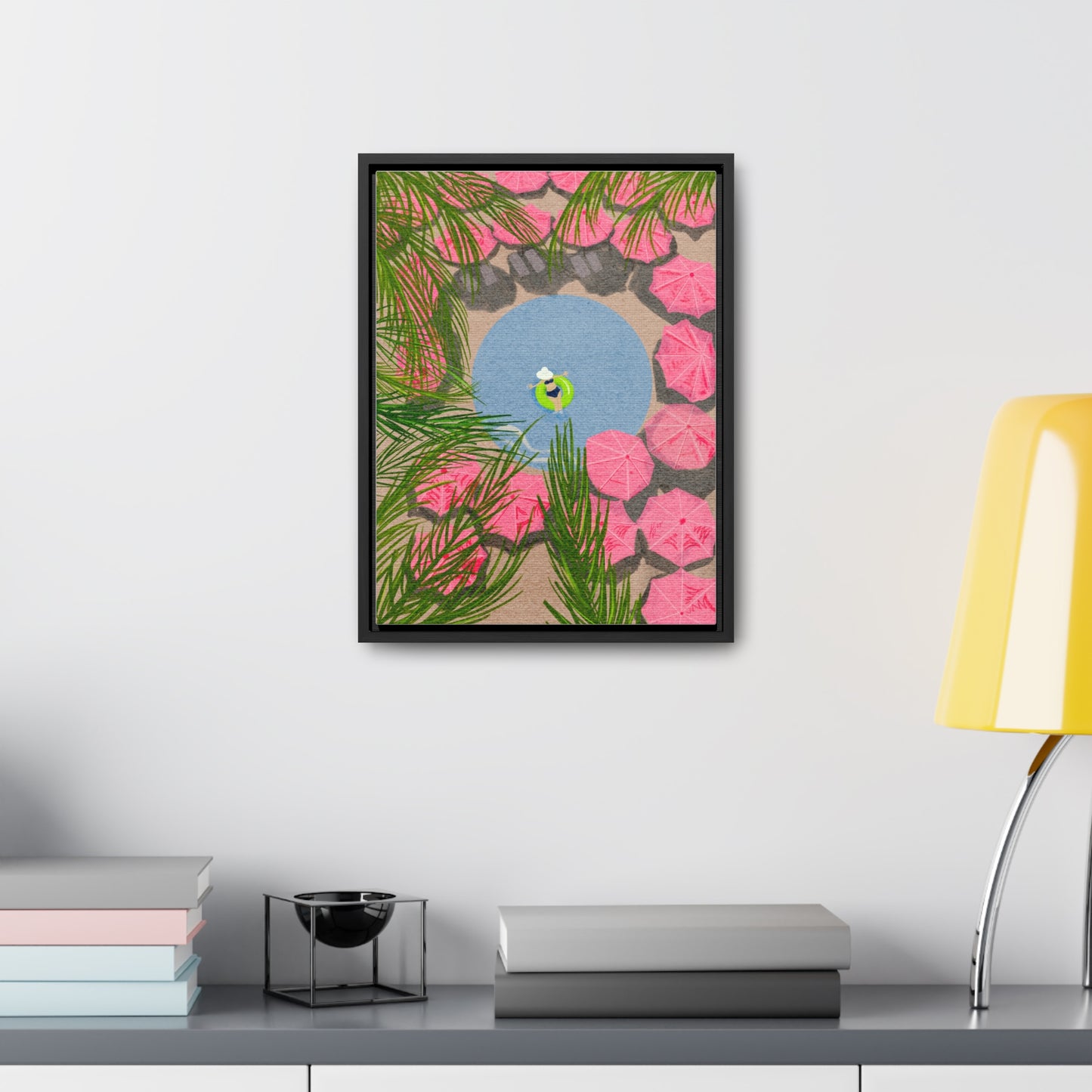 The Royal Hawaiian Pool, wrap canvas print, framed