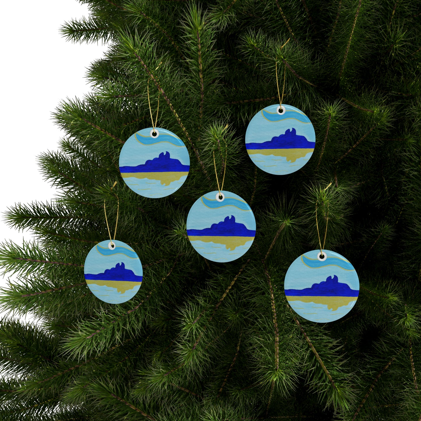 Blue Bora Bora Ceramic Ornaments (1pcs, 5pcs, 10pcs, 20pcs)