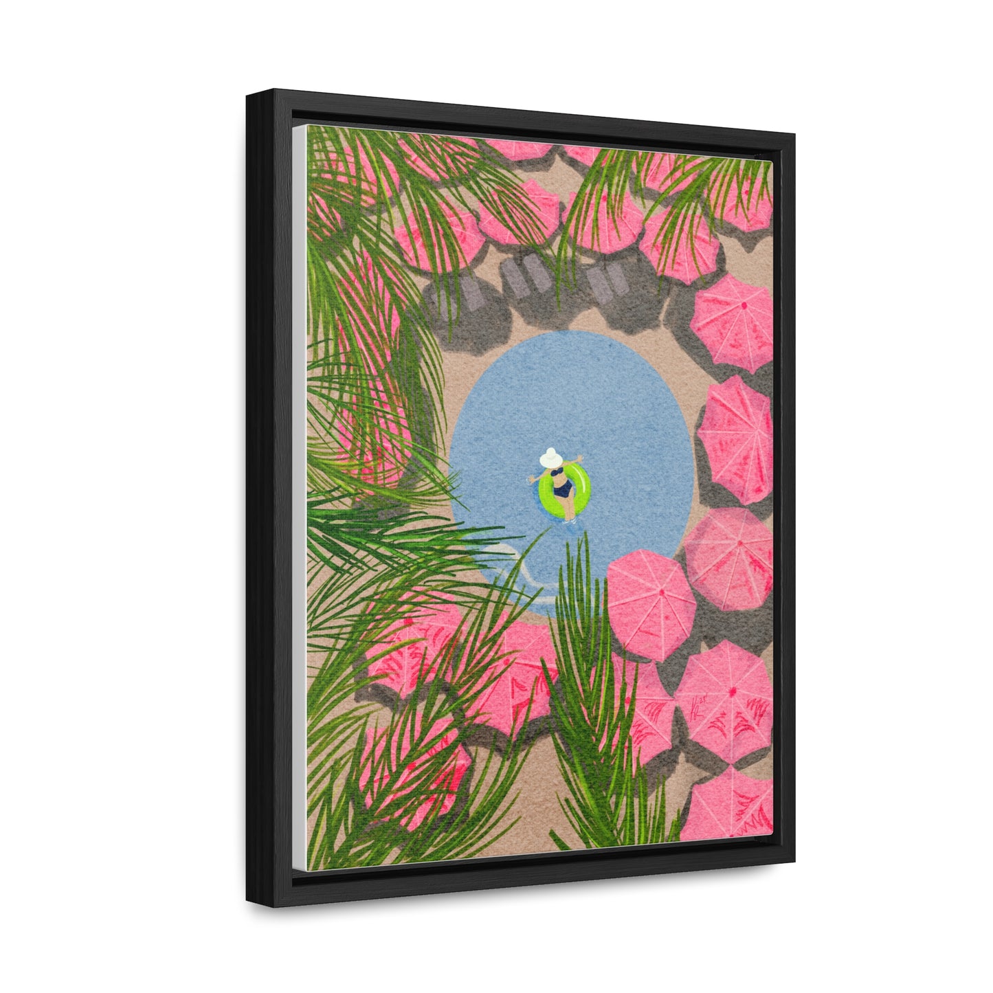 The Royal Hawaiian Pool, wrap canvas print, framed
