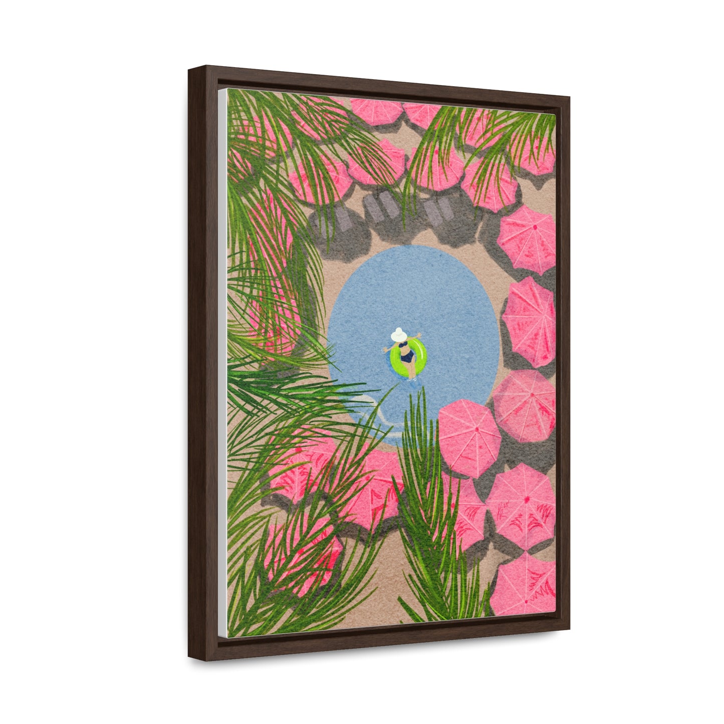 The Royal Hawaiian Pool, wrap canvas print, framed