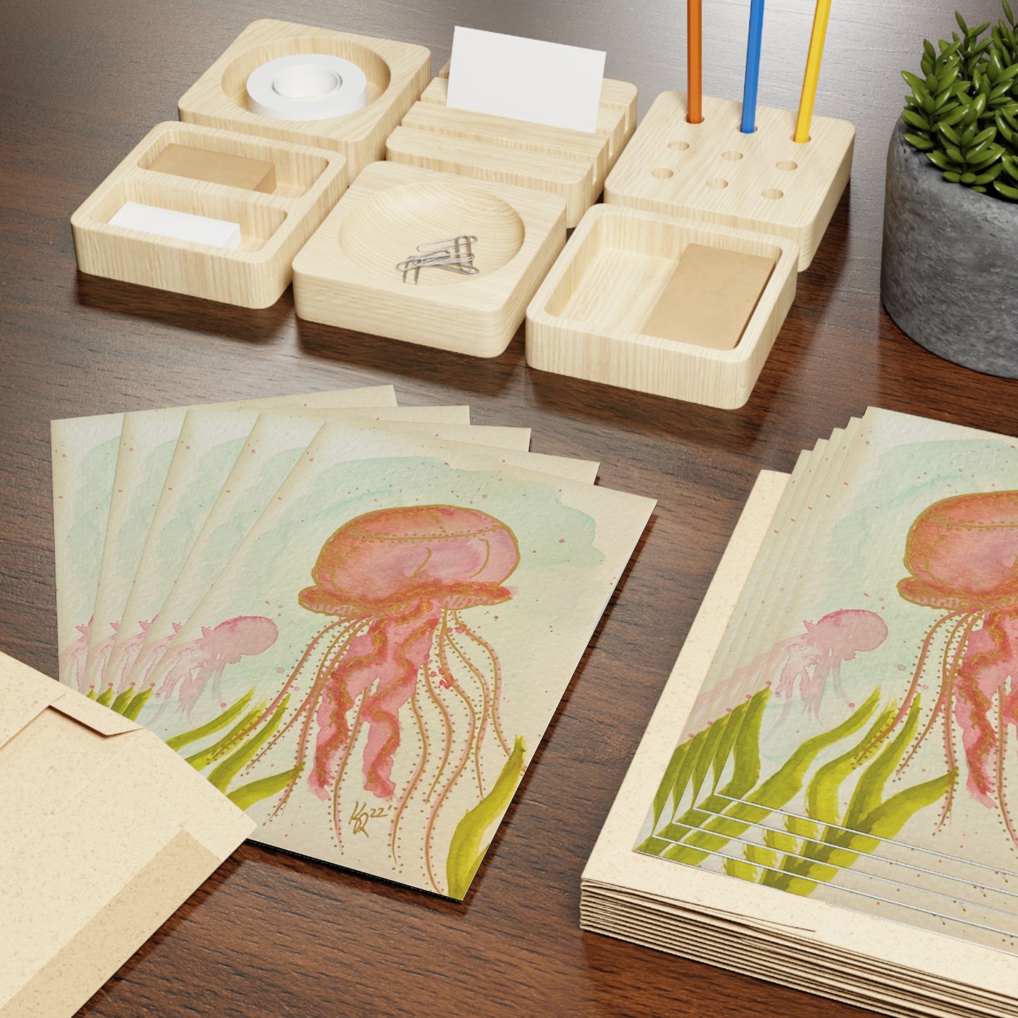 Pink Jellies Note Cards (1 or 10-pcs)