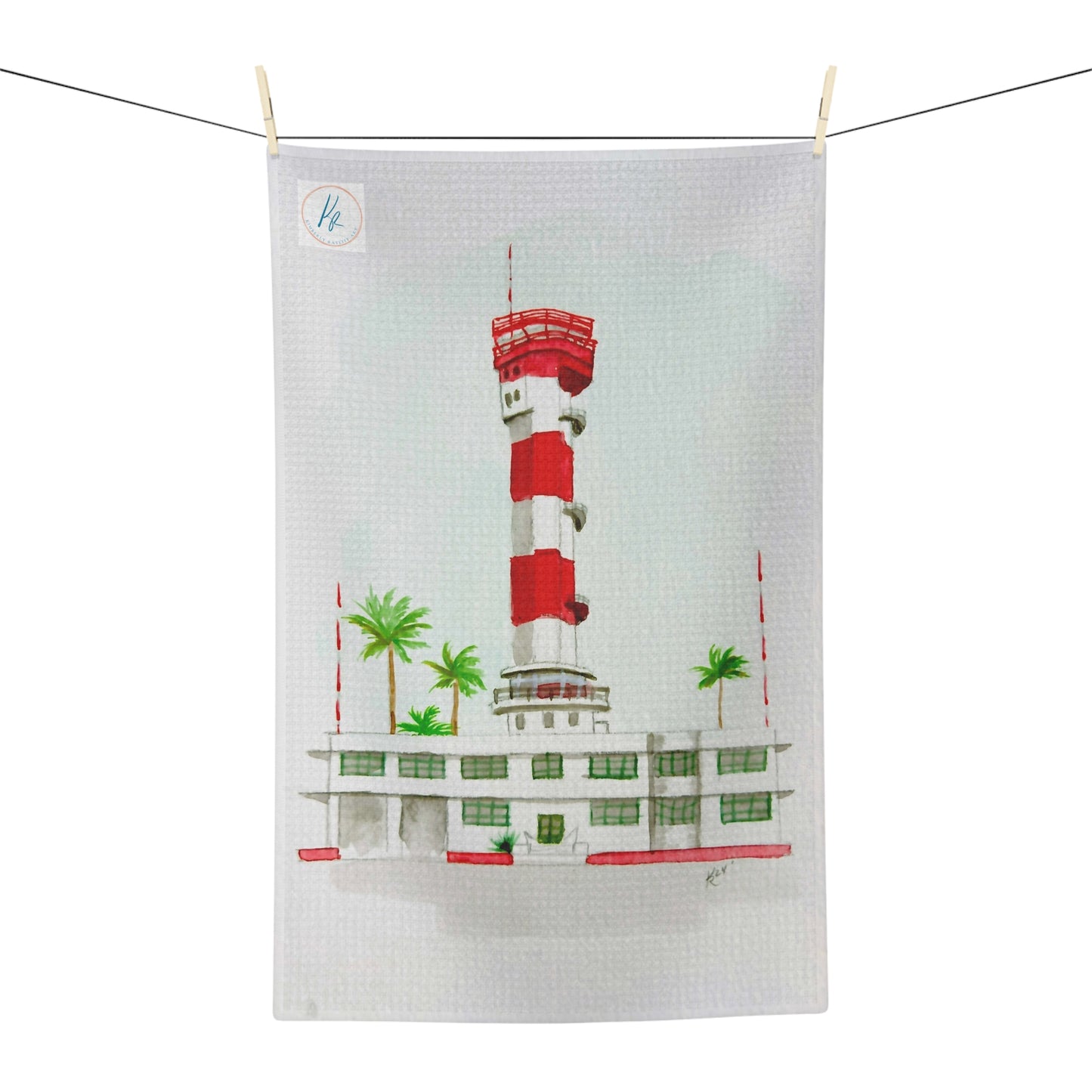 Ford Island Airtower, Pearl Harbor Soft Tea Towel