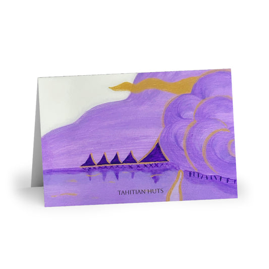 Tahitian Huts, Blank Note Cards (1-10 count)