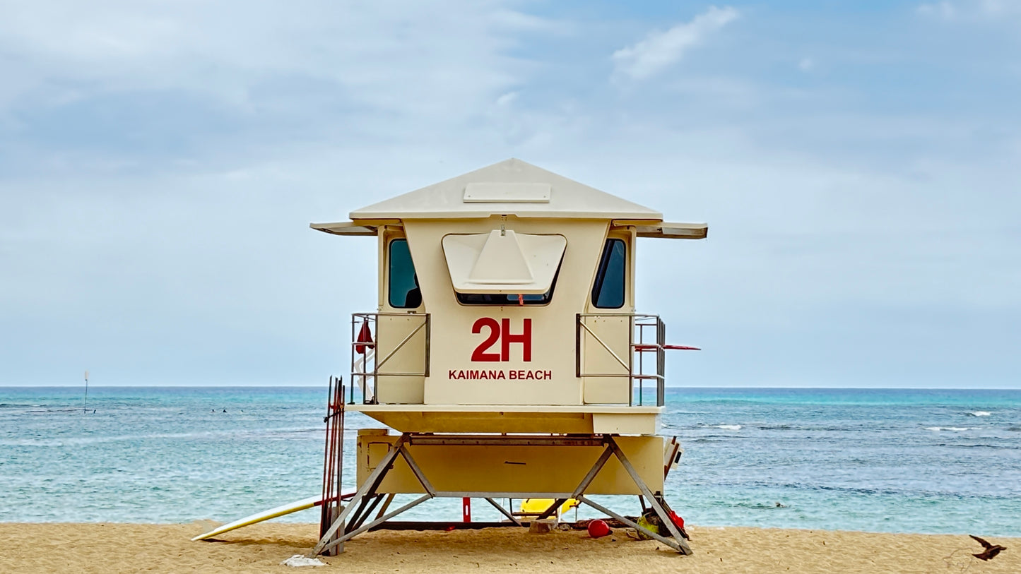 Kaimana Beach Lifeguard stand, Waikiki 12”x12"