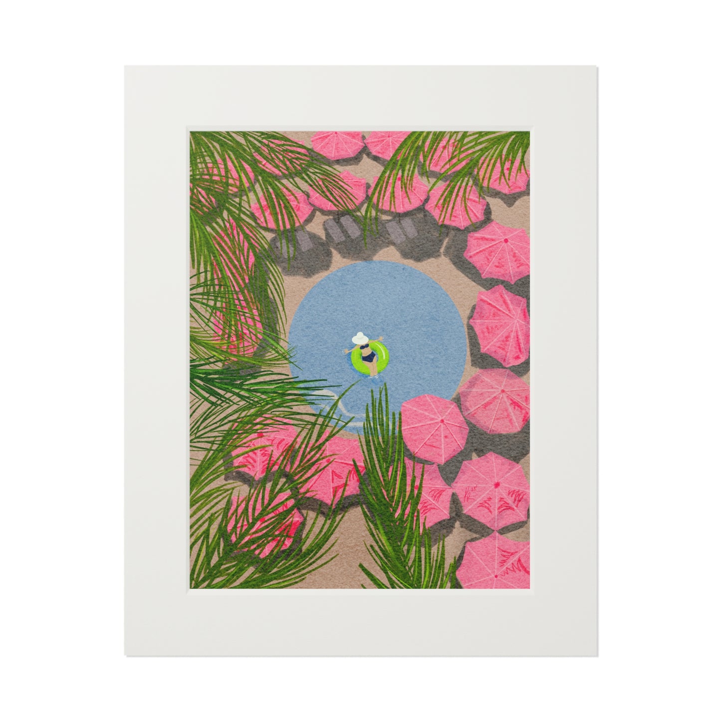 The Royal Hawaiian Pool, 11x14" Mat Giclee Prints