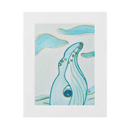 Dreamy Whale 11x14" Mat Giclee Prints