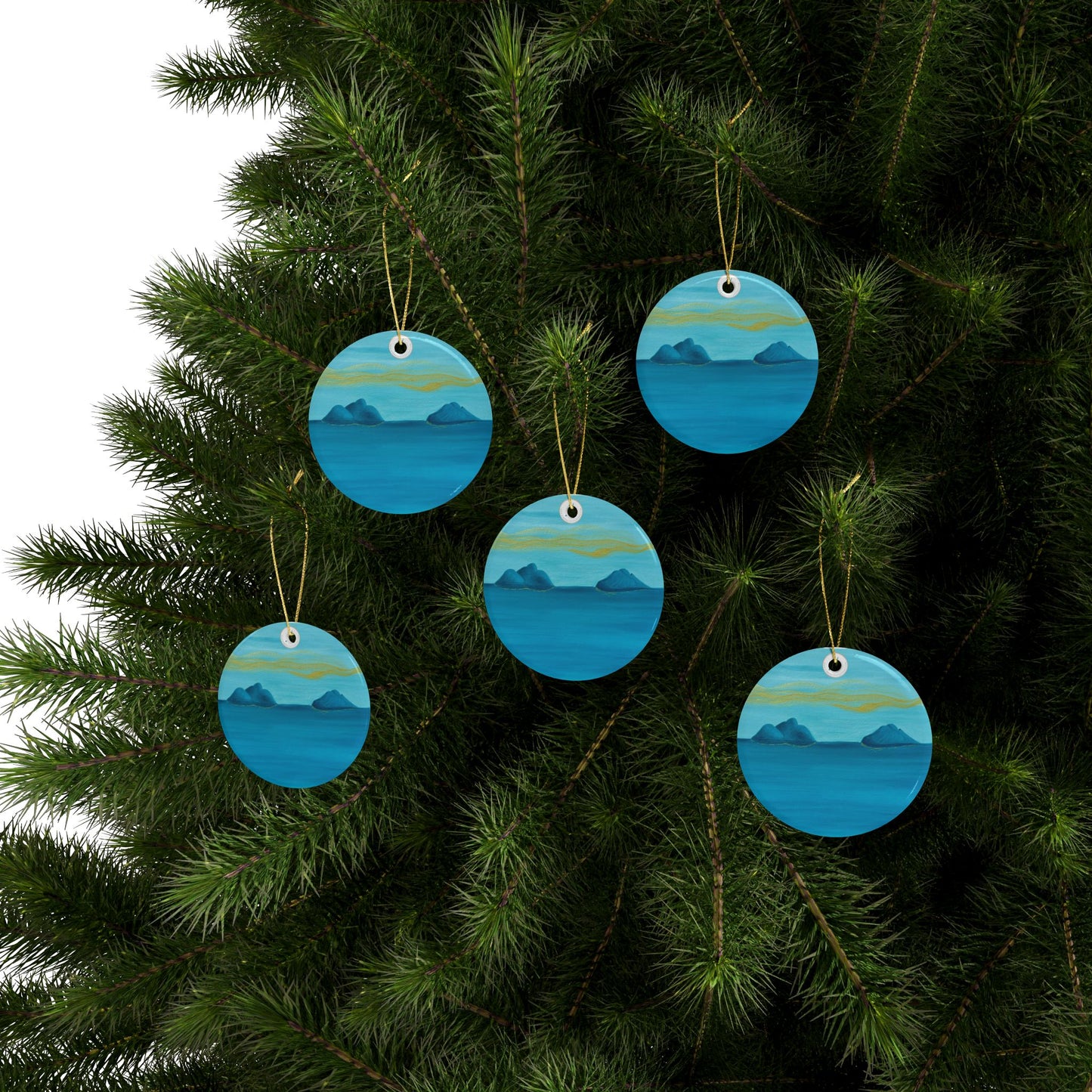 NāMokulua Islands Ceramic Ornaments (1pcs, 5pcs, 10pcs)