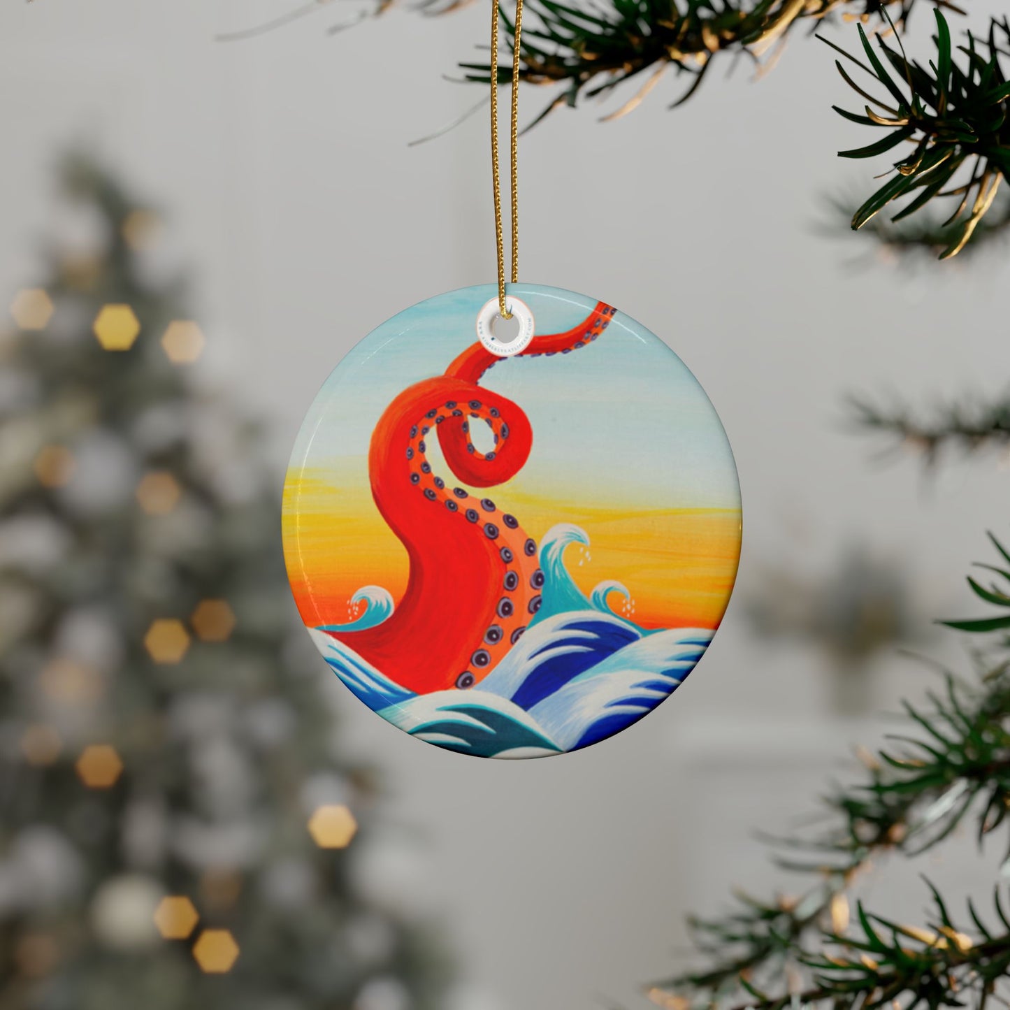 Red Tentacle Ceramic Ornaments (1pcs, 5pcs, 10pcs)
