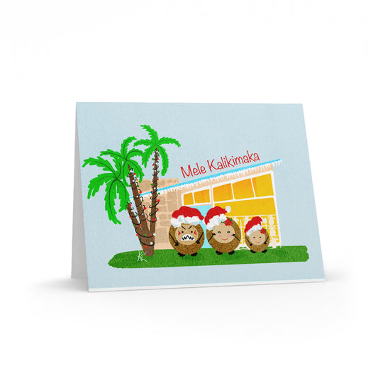 Mele Kalikimaka Coconut Family (daughter) Blank Greeting cards (8, 16, and 24 pcs)