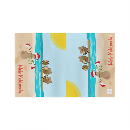 Coconut Family Christmas Paddling Soft Tea Towel