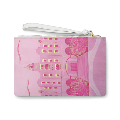 Royal Hawaiian Vegan Leather Clutch Bag — Saffiano Wristlet for Nights Out