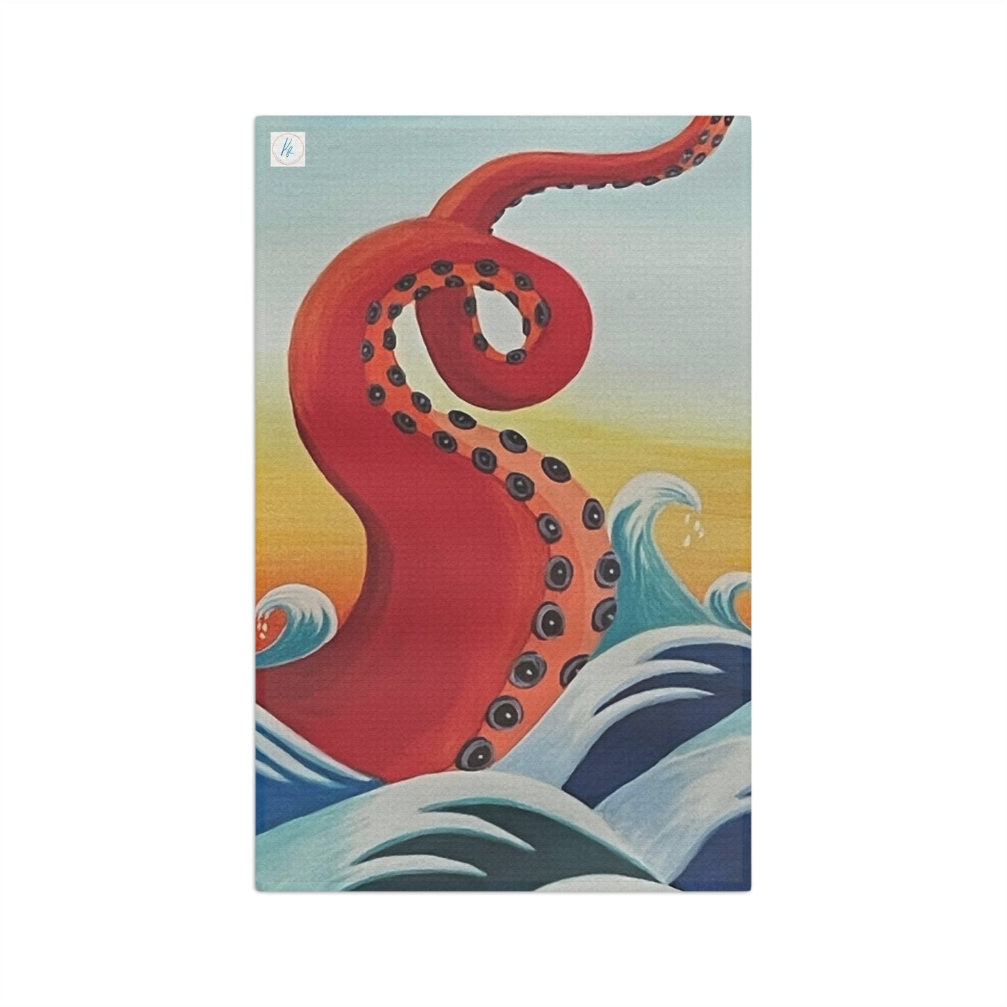 Red Tentacle Soft Tea Towel