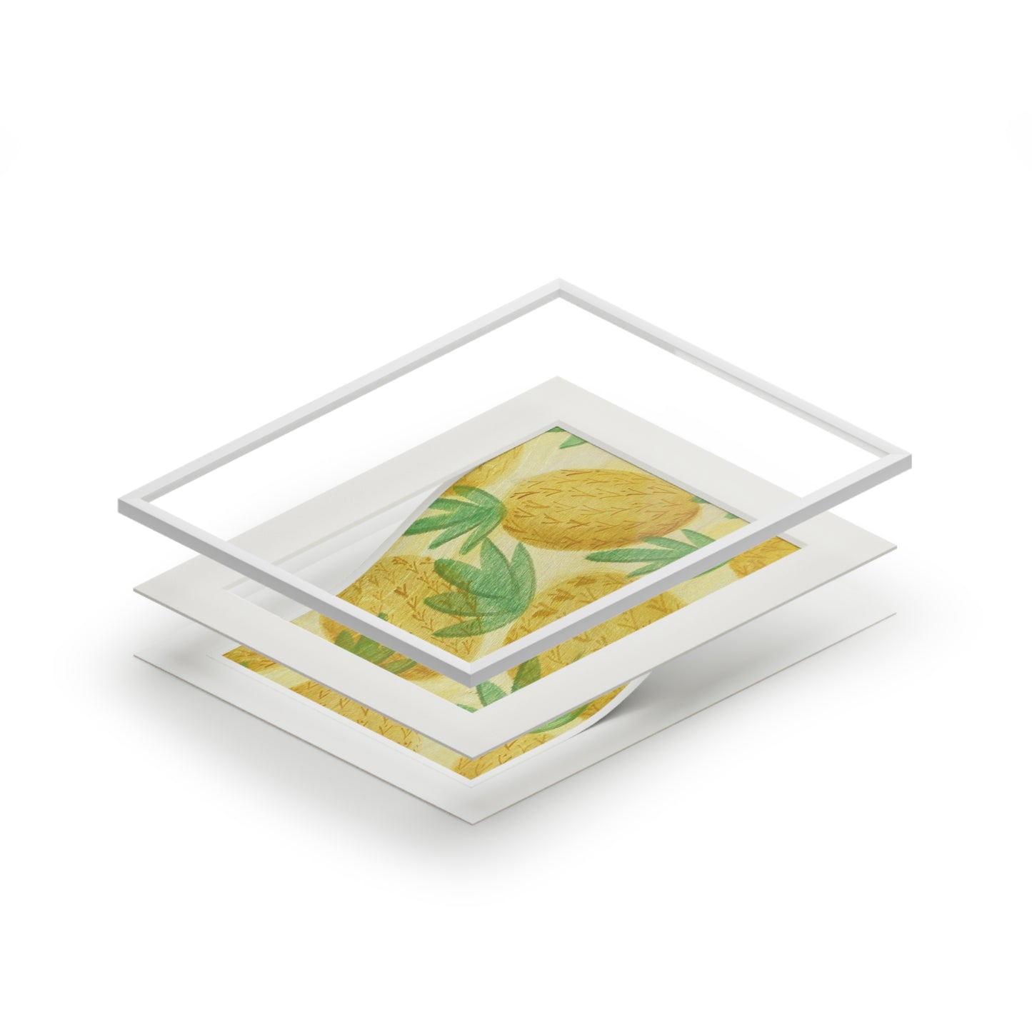 Pineapples matted print