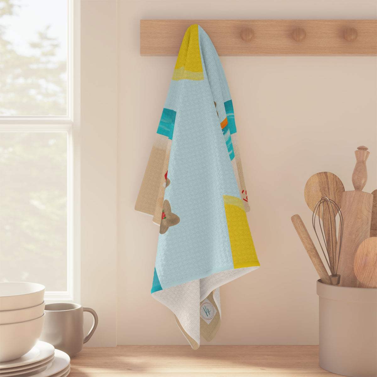 Coconut Family Christmas Paddling Soft Tea Towel