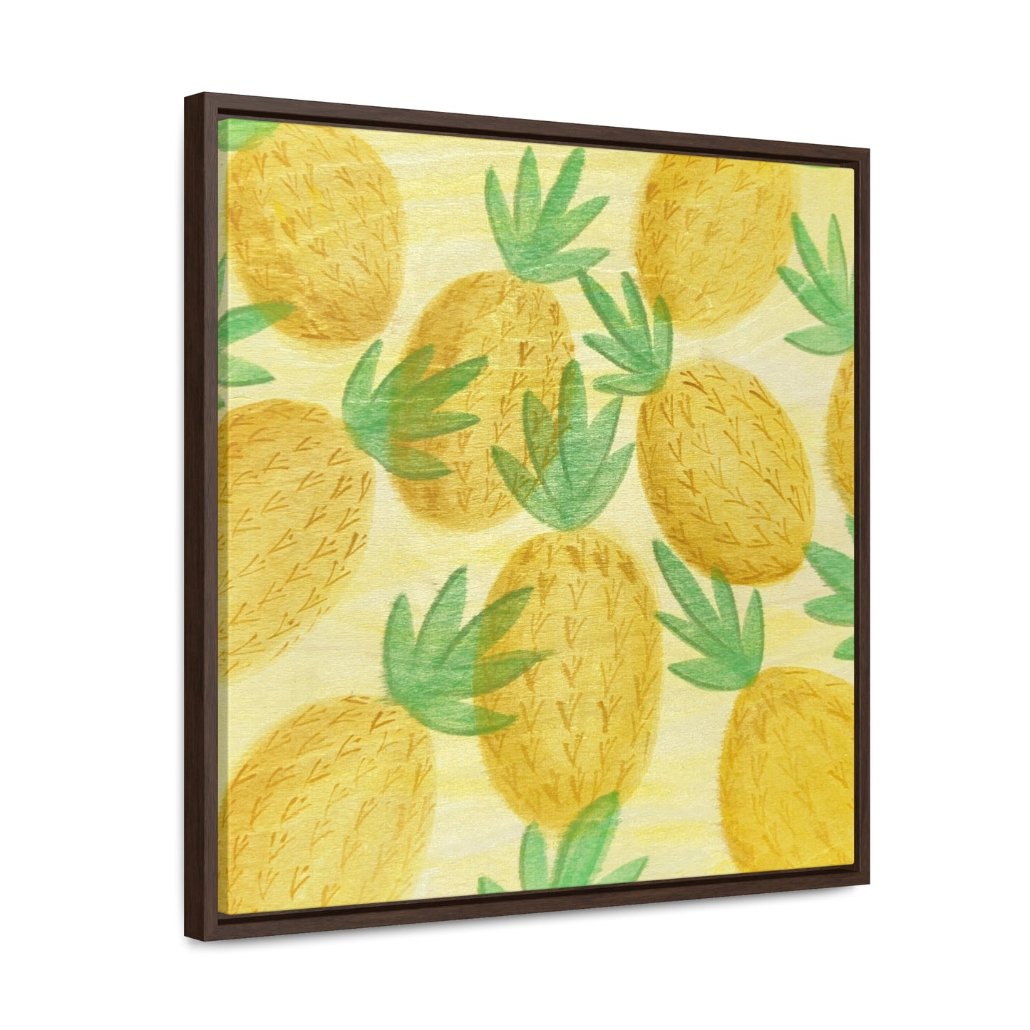 Canvas Print, Pineapple Pattern Square Frame Wall Art