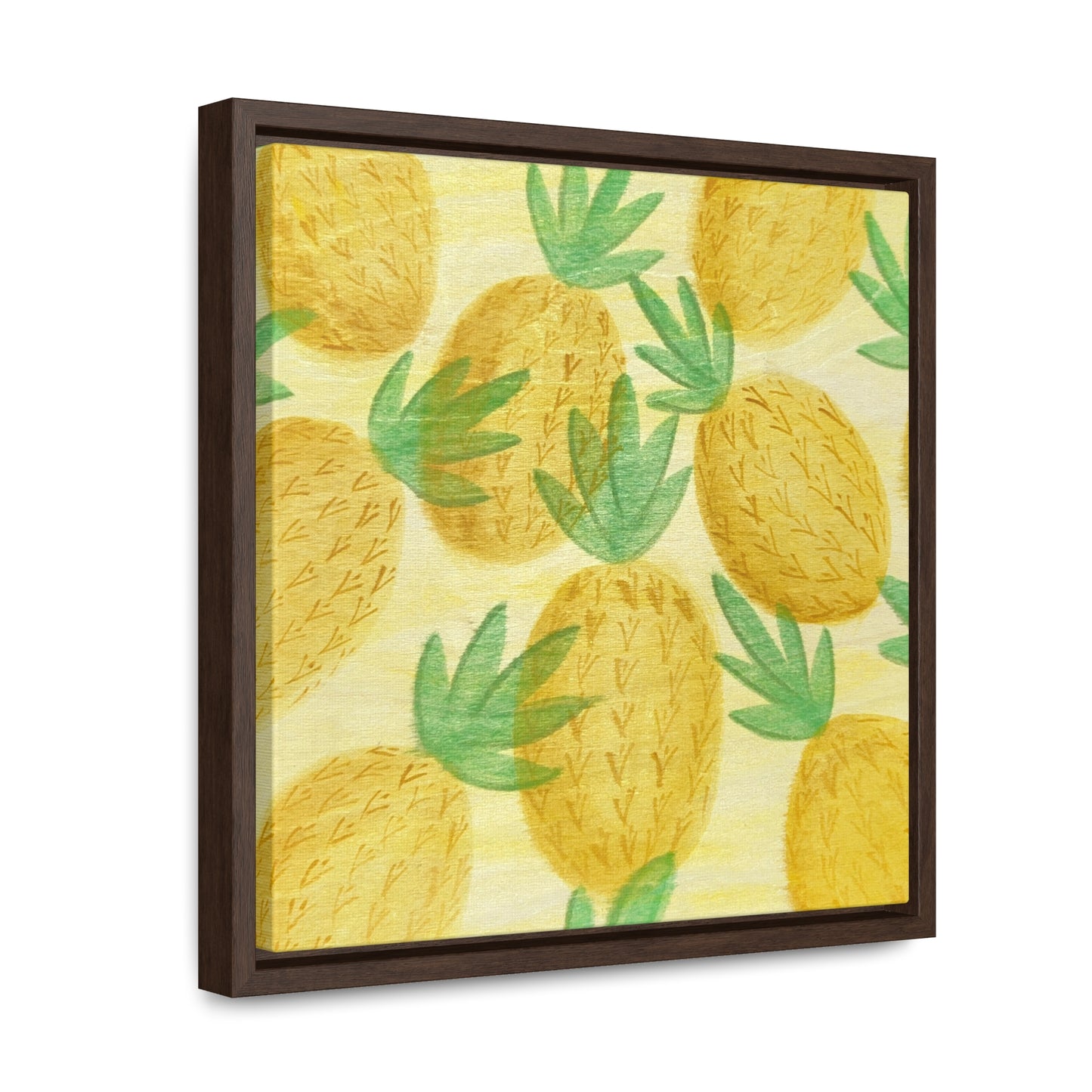 Canvas Print, Pineapple Pattern Square Frame Wall Art