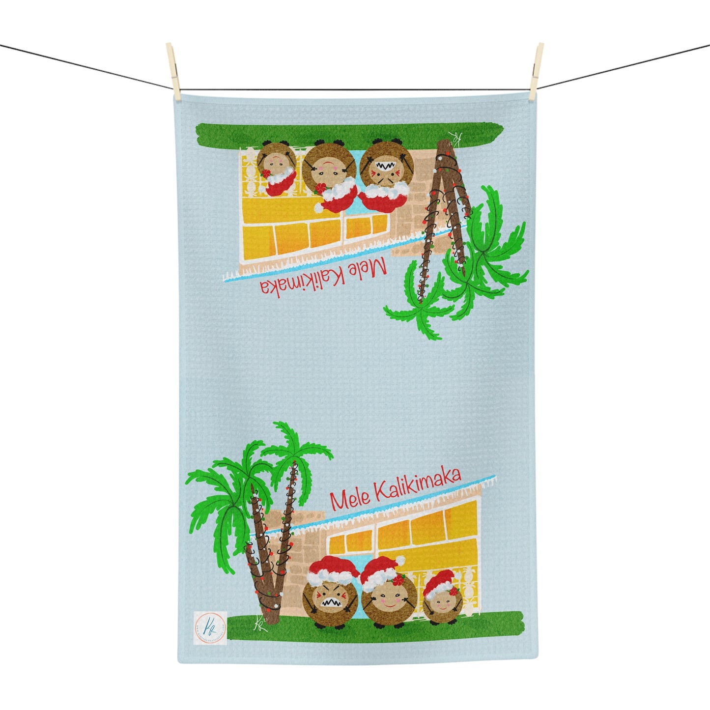 Christmas Coconuts Soft Tea Towel
