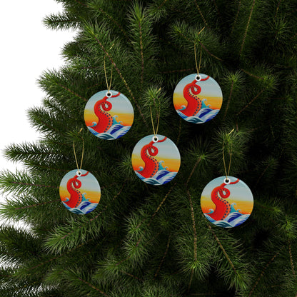 Red Tentacle Ceramic Ornaments (1pcs, 5pcs, 10pcs)