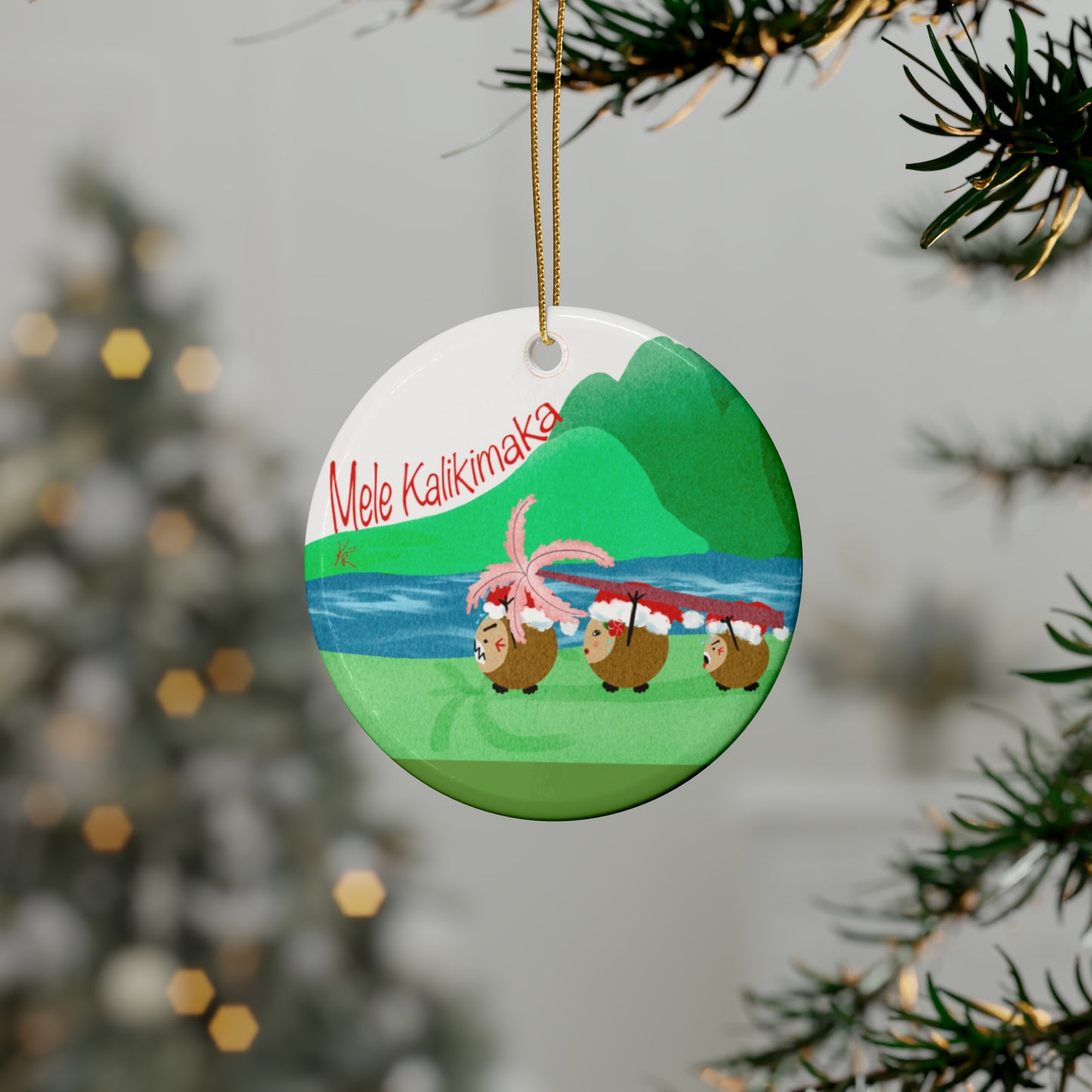 #2 Coconut Family Christmas Ceramic Ornaments (1pcs, 5pcs, 10pcs, 20pcs)