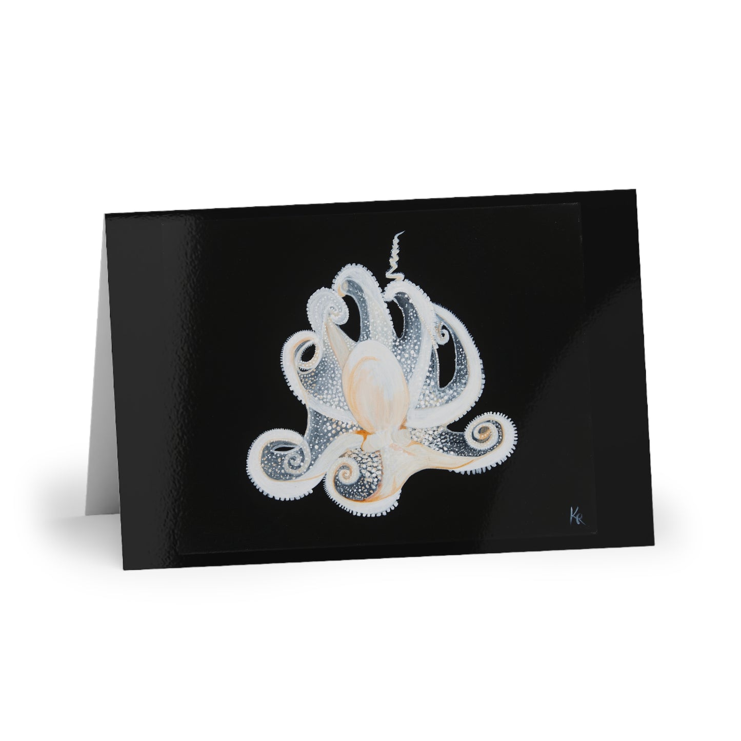 White Octopus Note Cards  (1 or 10-pcs)