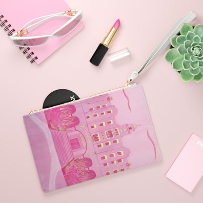 Royal Hawaiian Vegan Leather Clutch Bag — Saffiano Wristlet for Nights Out