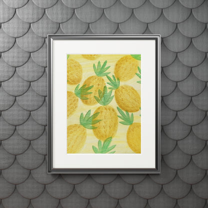 Pineapples matted print