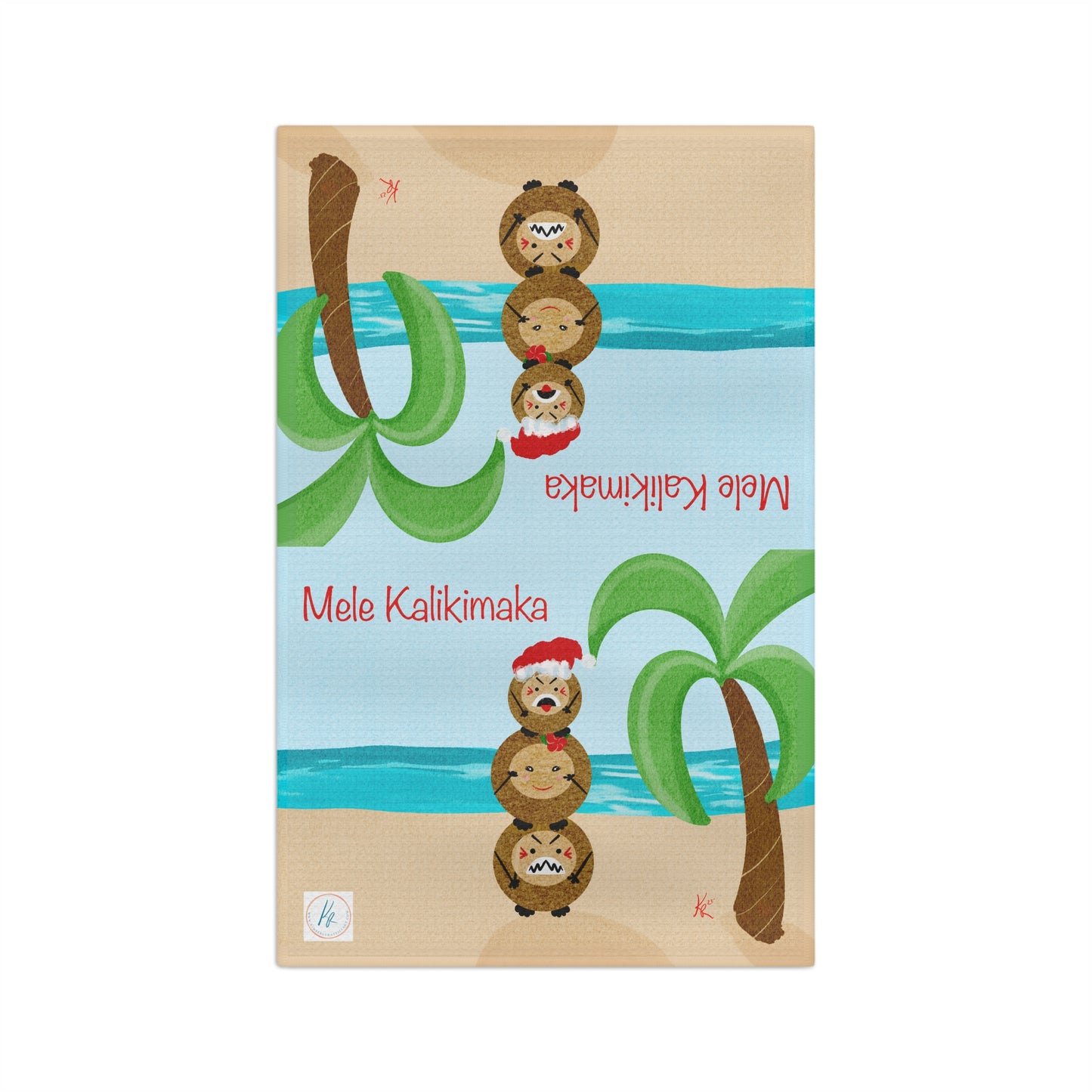 Coconut Family Christmas Palm Soft Tea Towel