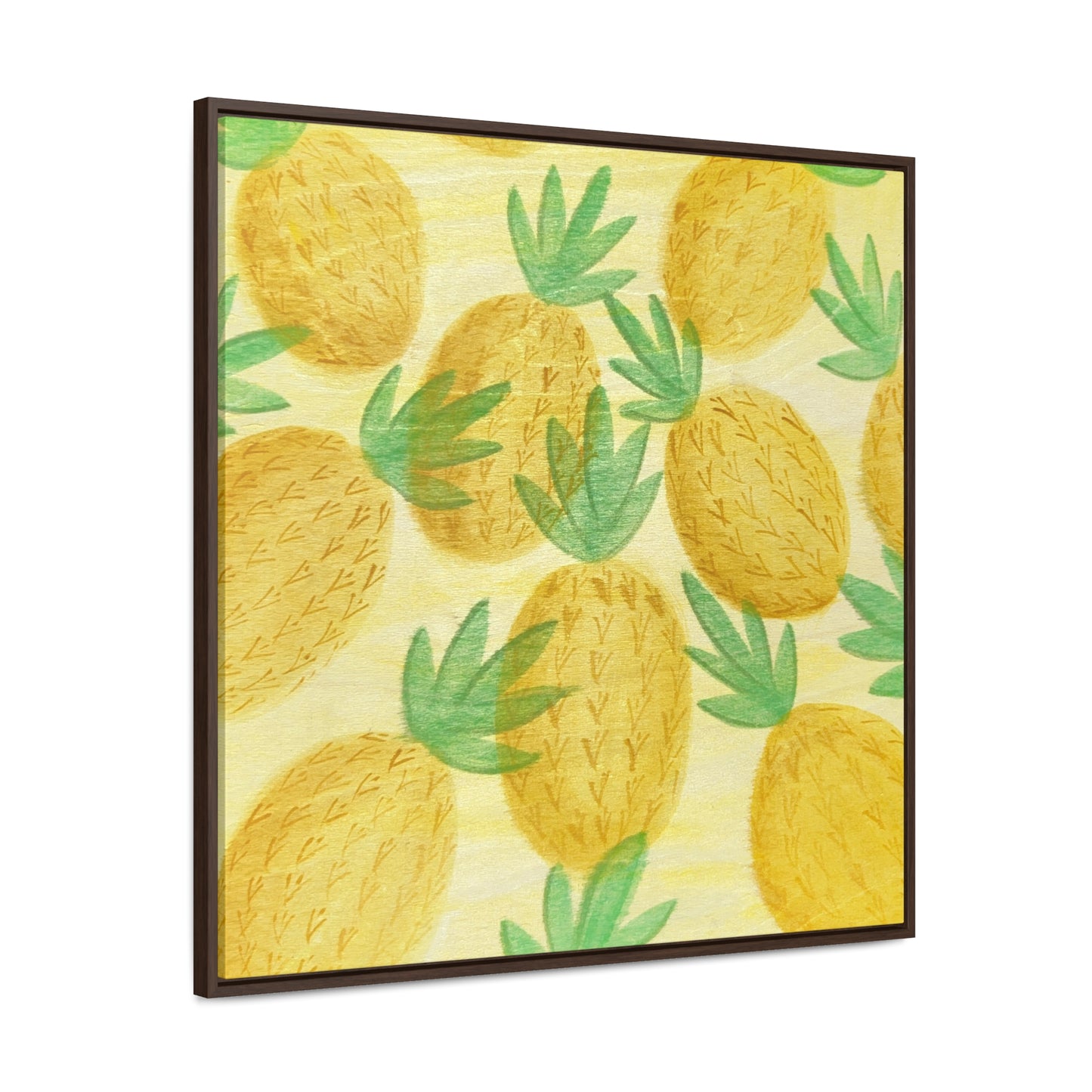 Canvas Print, Pineapple Pattern Square Frame Wall Art