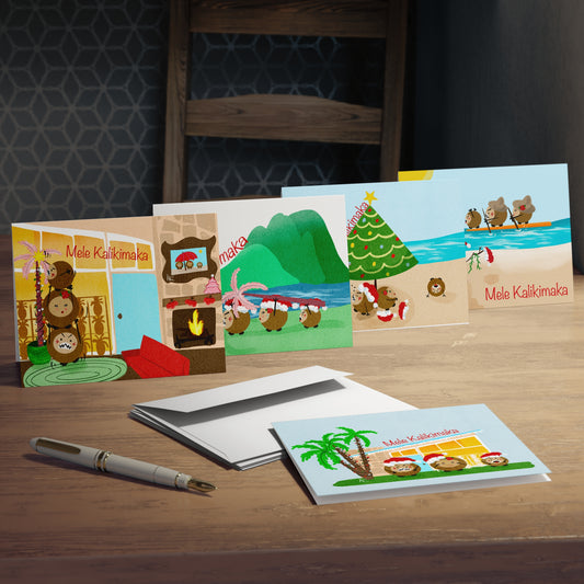 Coconut Family Christmas (5-Pack Blank Greeting Cards)