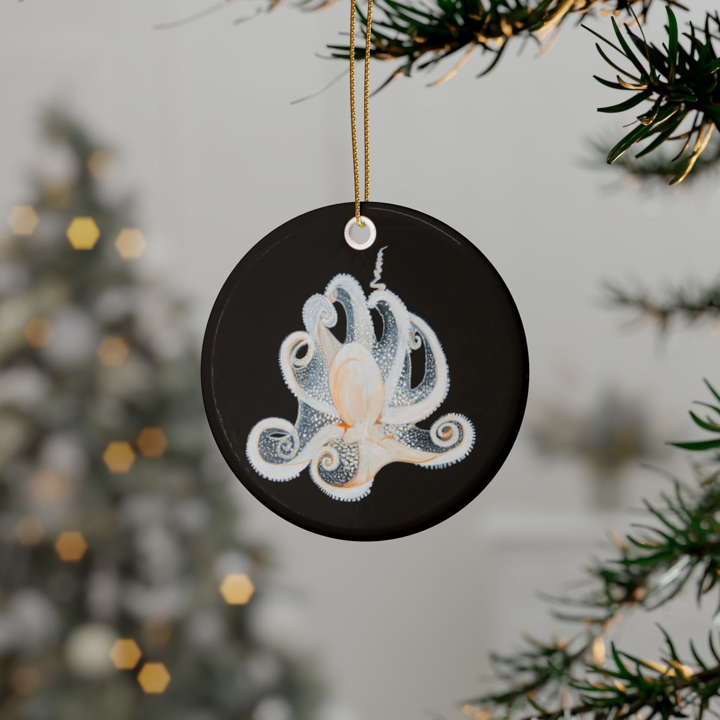 White Octopus Ceramic Ornaments (1pcs, 5pcs, 10pcs)