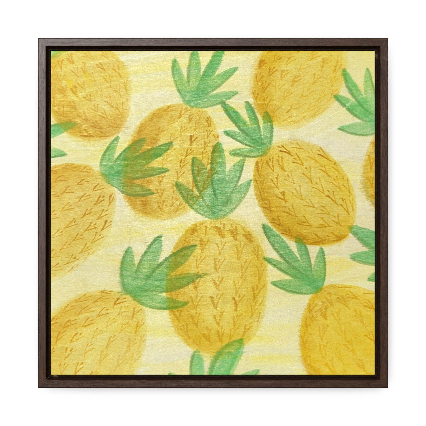 Canvas Print, Pineapple Pattern Square Frame Wall Art