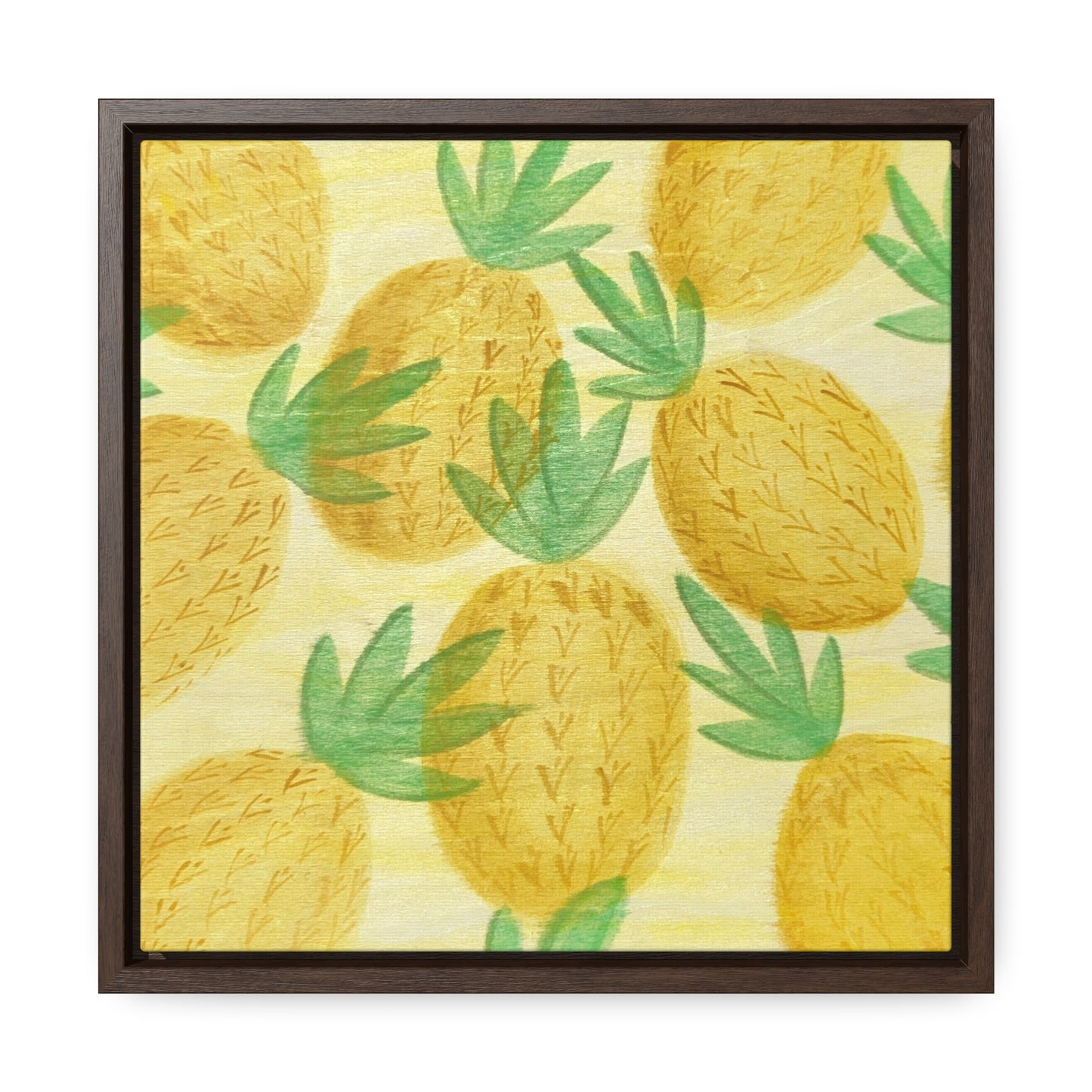 Canvas Print, Pineapple Pattern Square Frame Wall Art