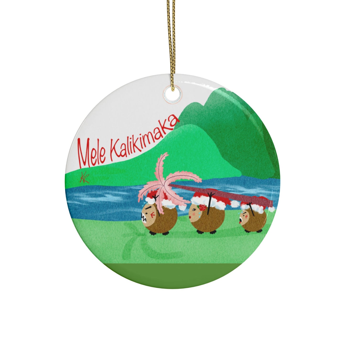 #2 Coconut Family Christmas Ceramic Ornaments (1pcs, 5pcs, 10pcs)