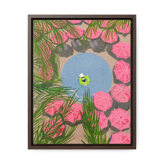 The Royal Hawaiian Pool,  wrap canvas print, framed